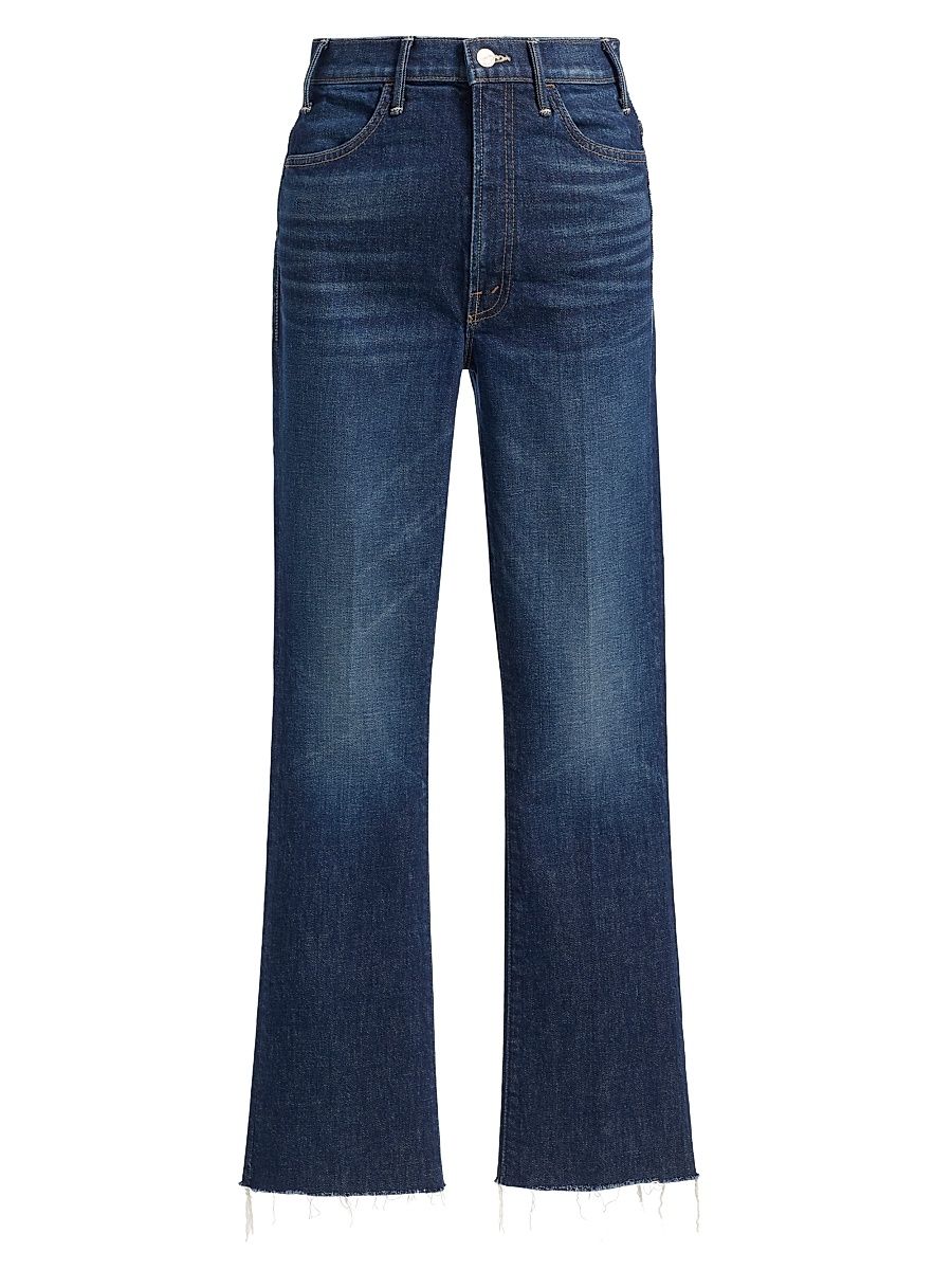 Women's The Hustler Flood Fray Stretch High-Rise Cropped Flare Jeans - Kicks And Riffs - Size 28