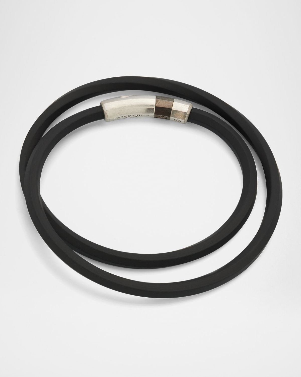 Men & apos;s Double-Wrap Rubber Bracelet