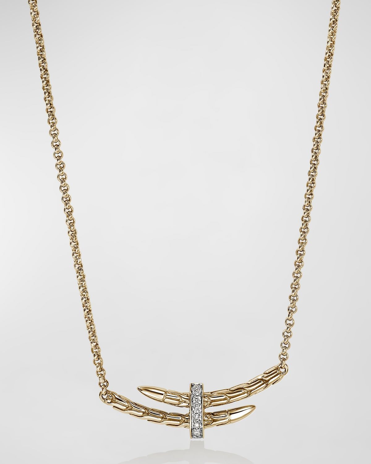 Men & apos;s 14K Gold Spear Station Necklace with Diamonds