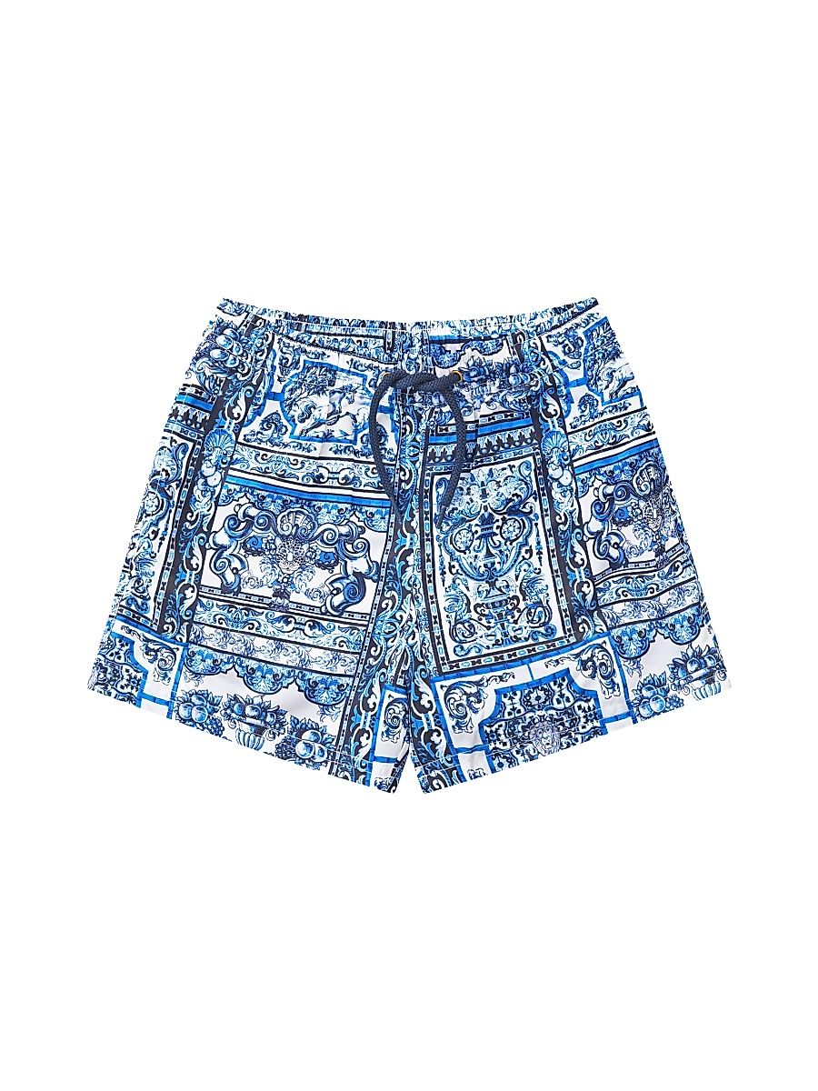 Little Boy's & Boy's Baroque Print Boardshorts - Azul Aristocracy - Size 10