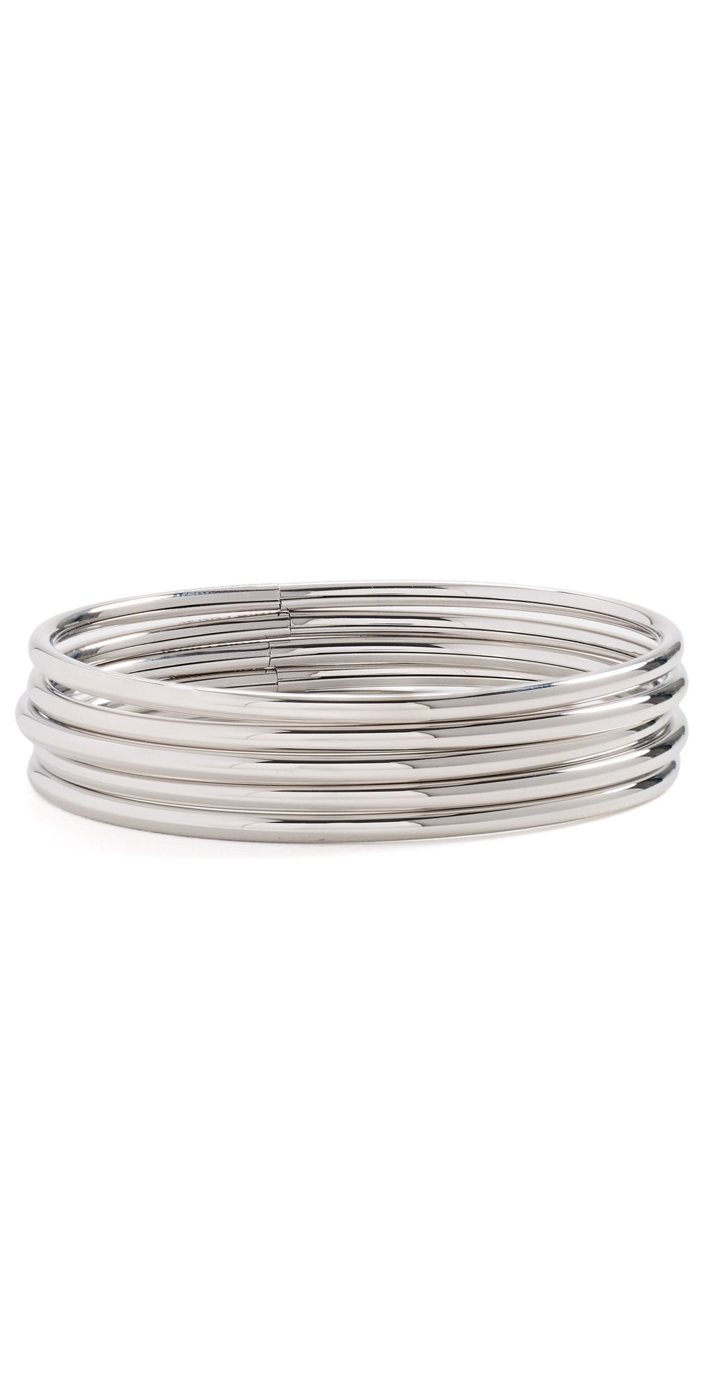 JENNY BIRD Dane Bangle Set 5 Pack High Polish Platinum One Size