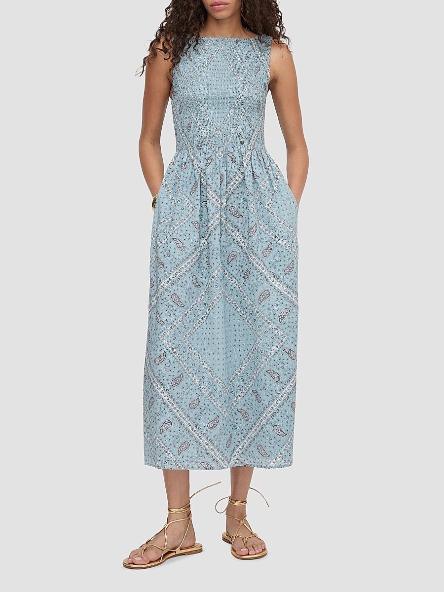 Women's The Cosima Nap Dress - Blue Gemstone Mosaic Scarf - Size XXXL