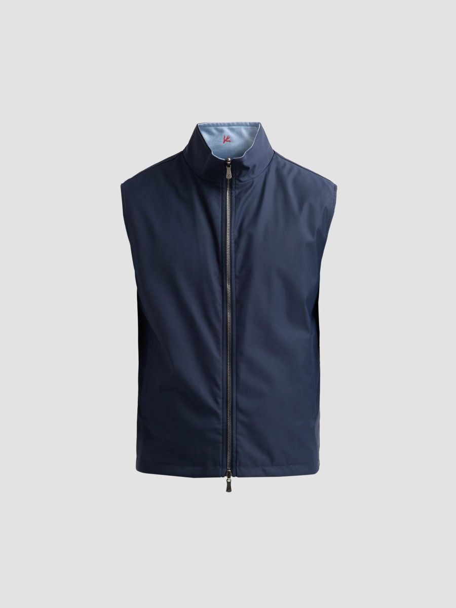 Isaia Men's Reversible Wool-Blend Vest - Navy - Size 48