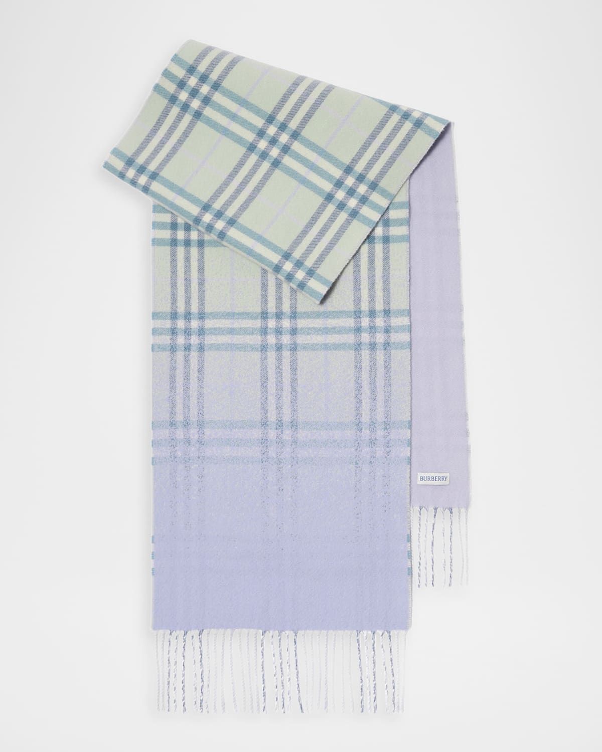Gradient Check Cashmere Scarf
