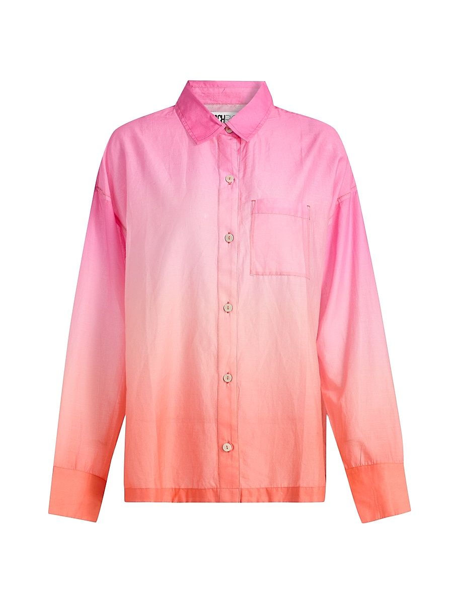 Women's Cassidy Ombré Cotton Shirt - Petal Sunrise - Size XS
