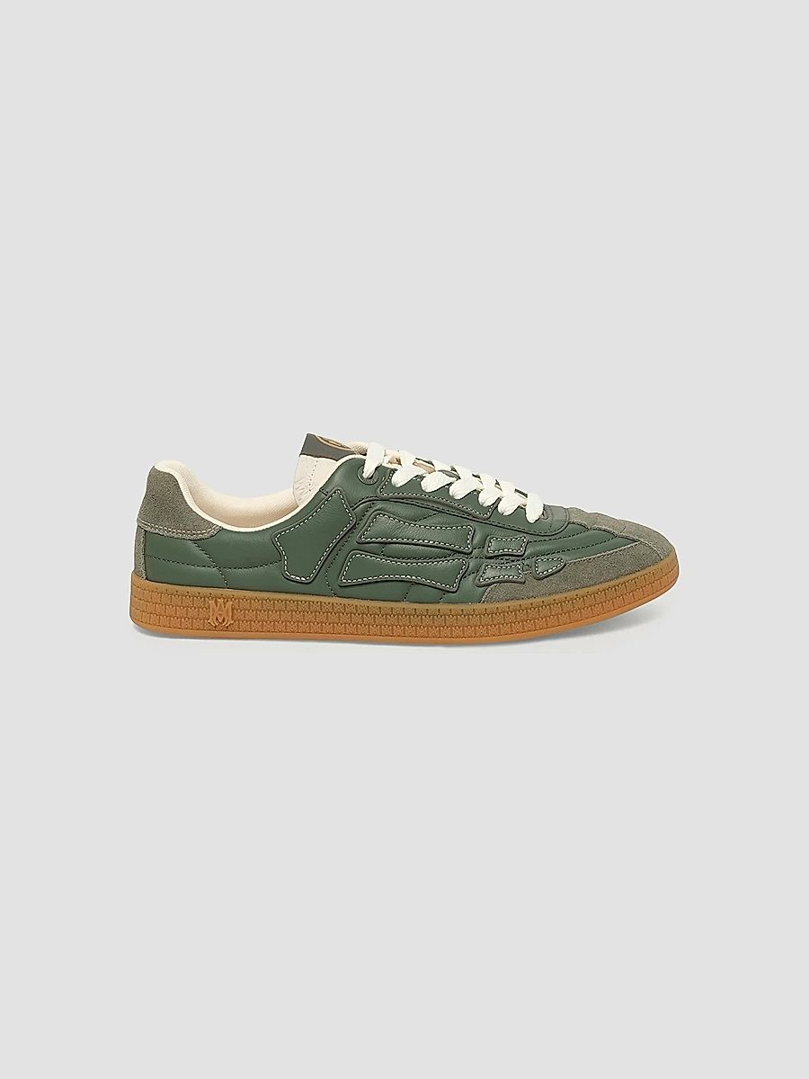 Amiri Women's Pacific Leather Football Sneakers - Dark Sage - Size 5