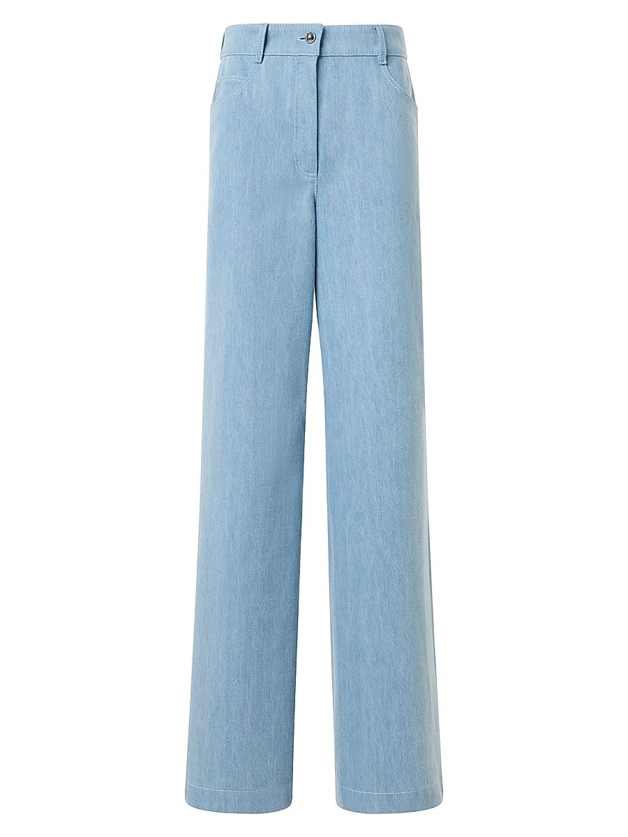Women's Cooper Denim High-Rise Wide-Leg Jeans - Sky Blue Denim - Size 18