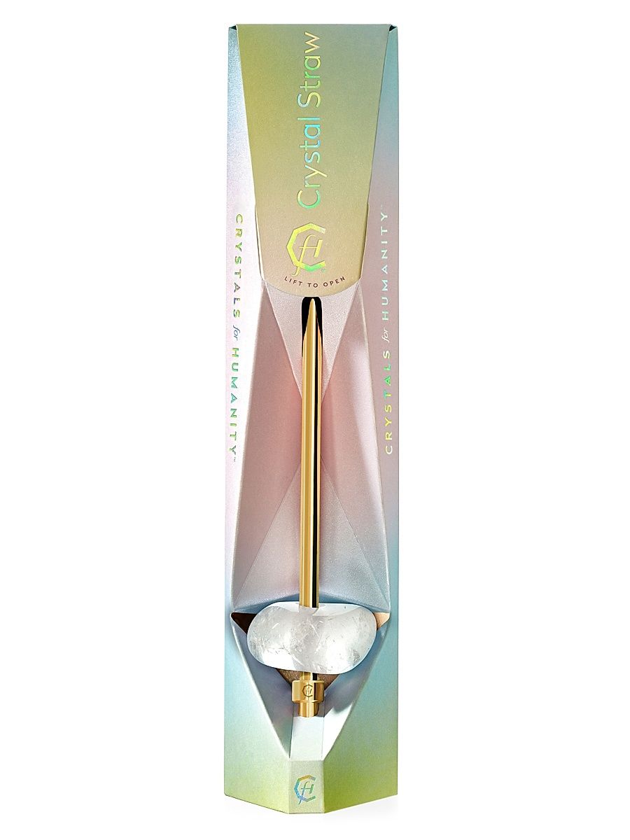 Women's Clear Quartz Stainless Steel Straw