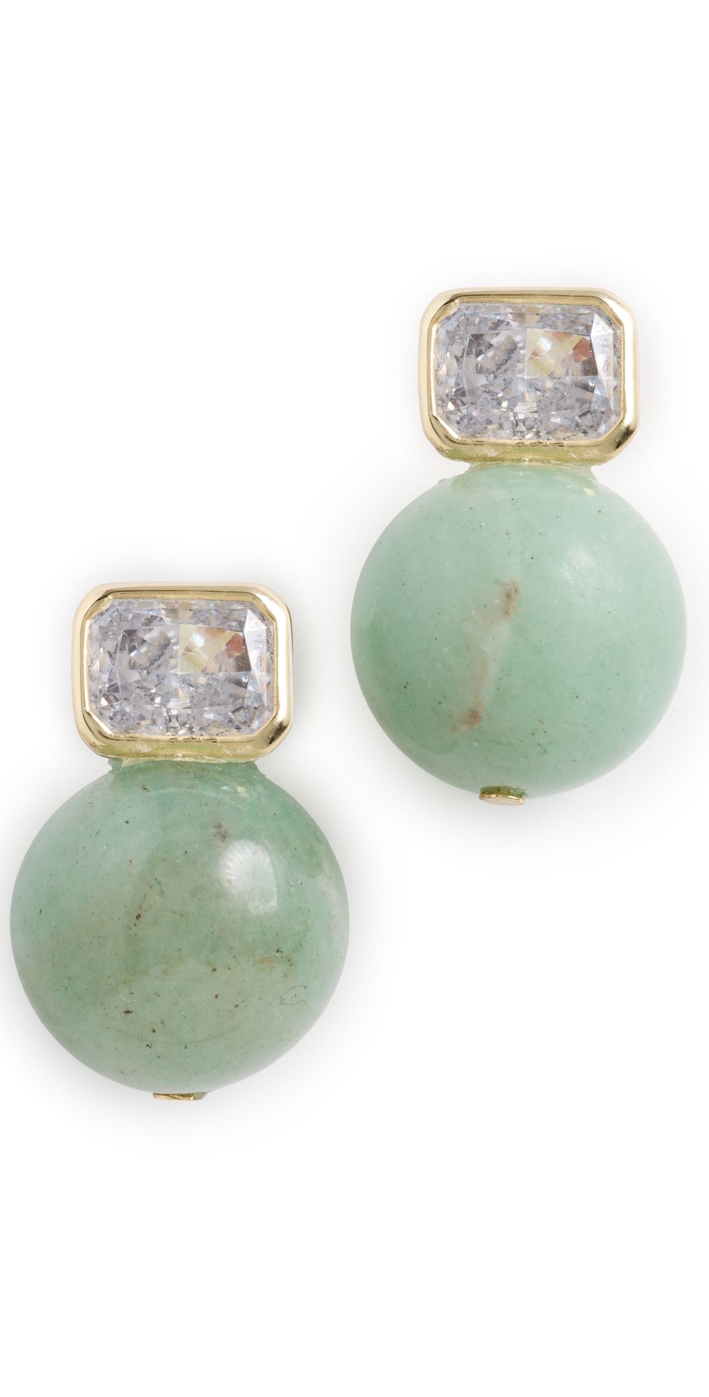 SHASHI Emerald Baguette Gemstone Earrings Rouge One Size