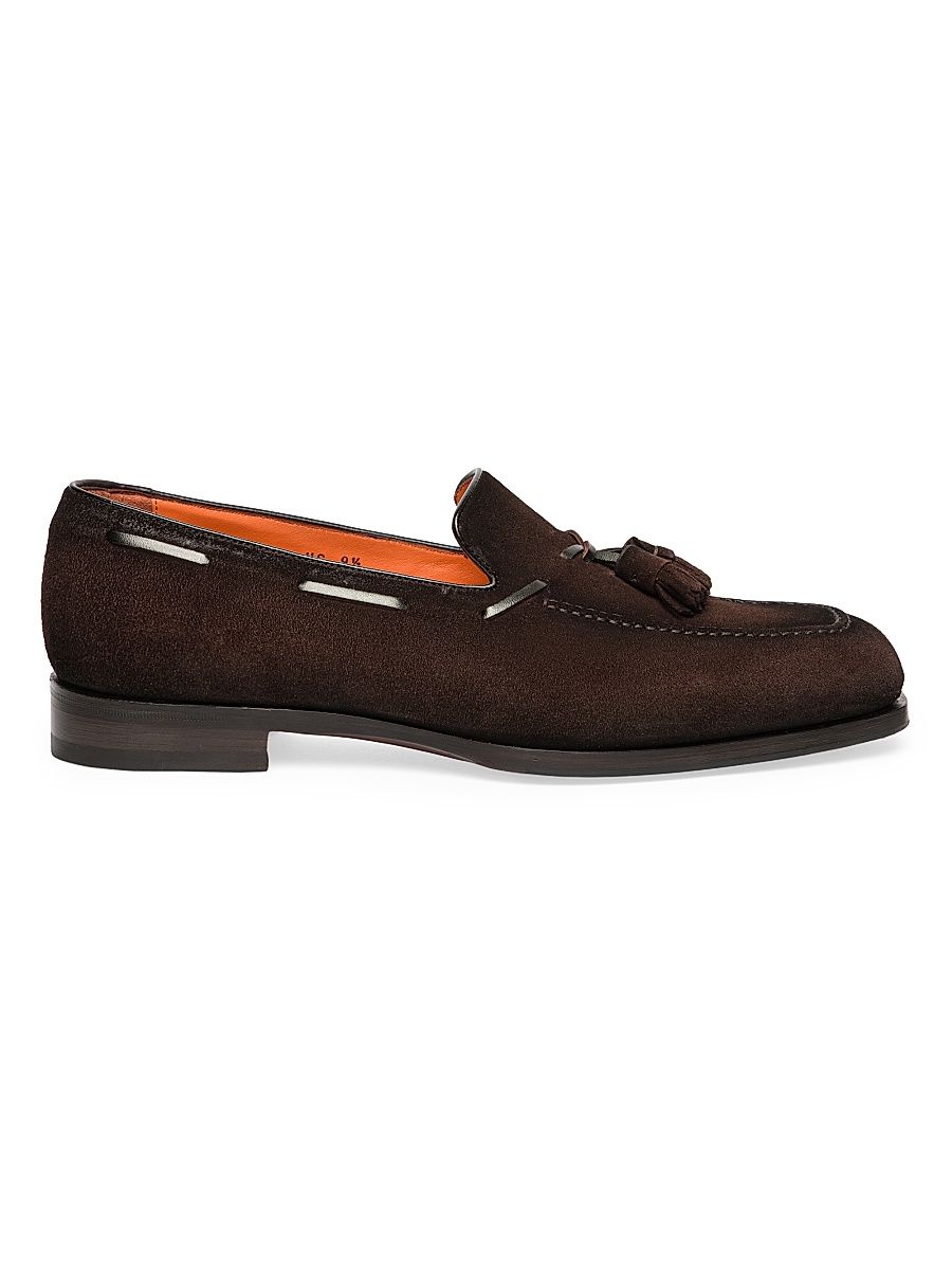 Men's Brando Tassel Suede Loafers - Dark Brown - Size 13