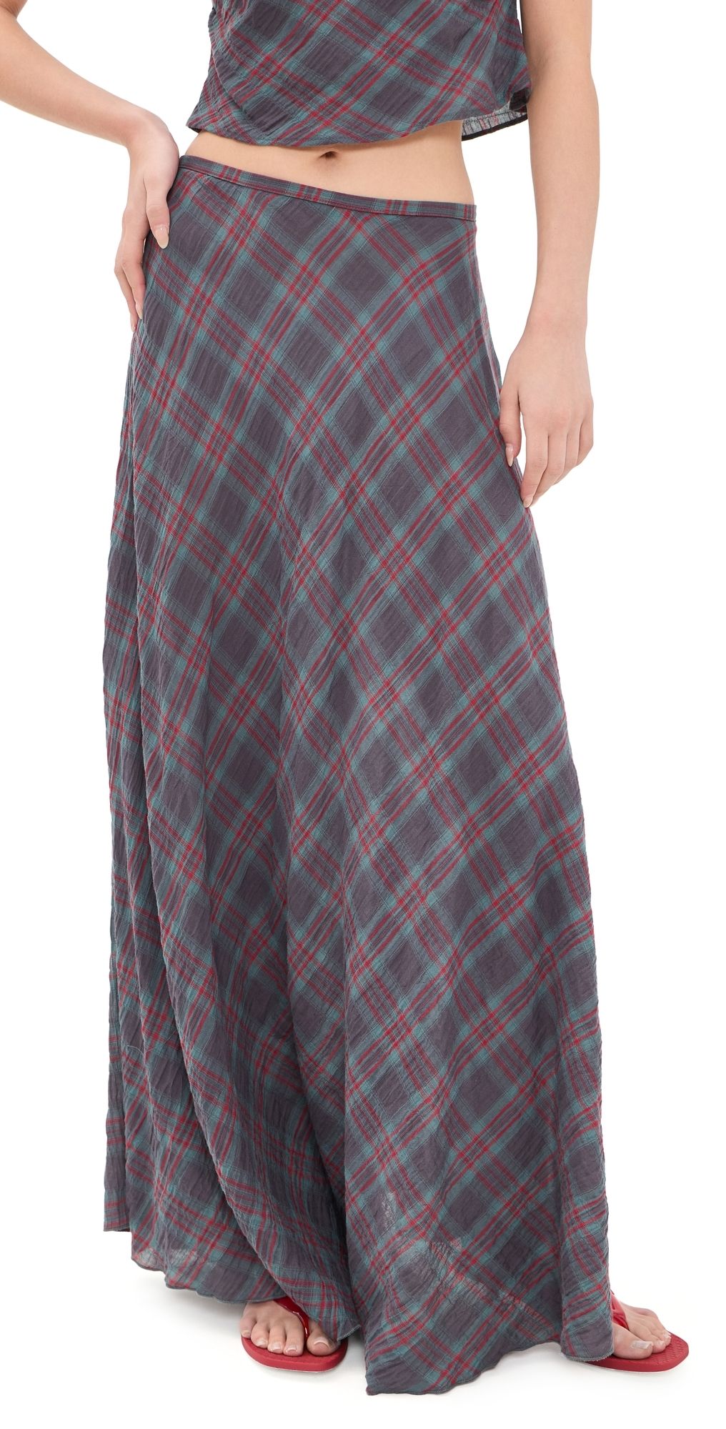 Lioness Halcyon Maxi Skirt Jade Plaid XXL