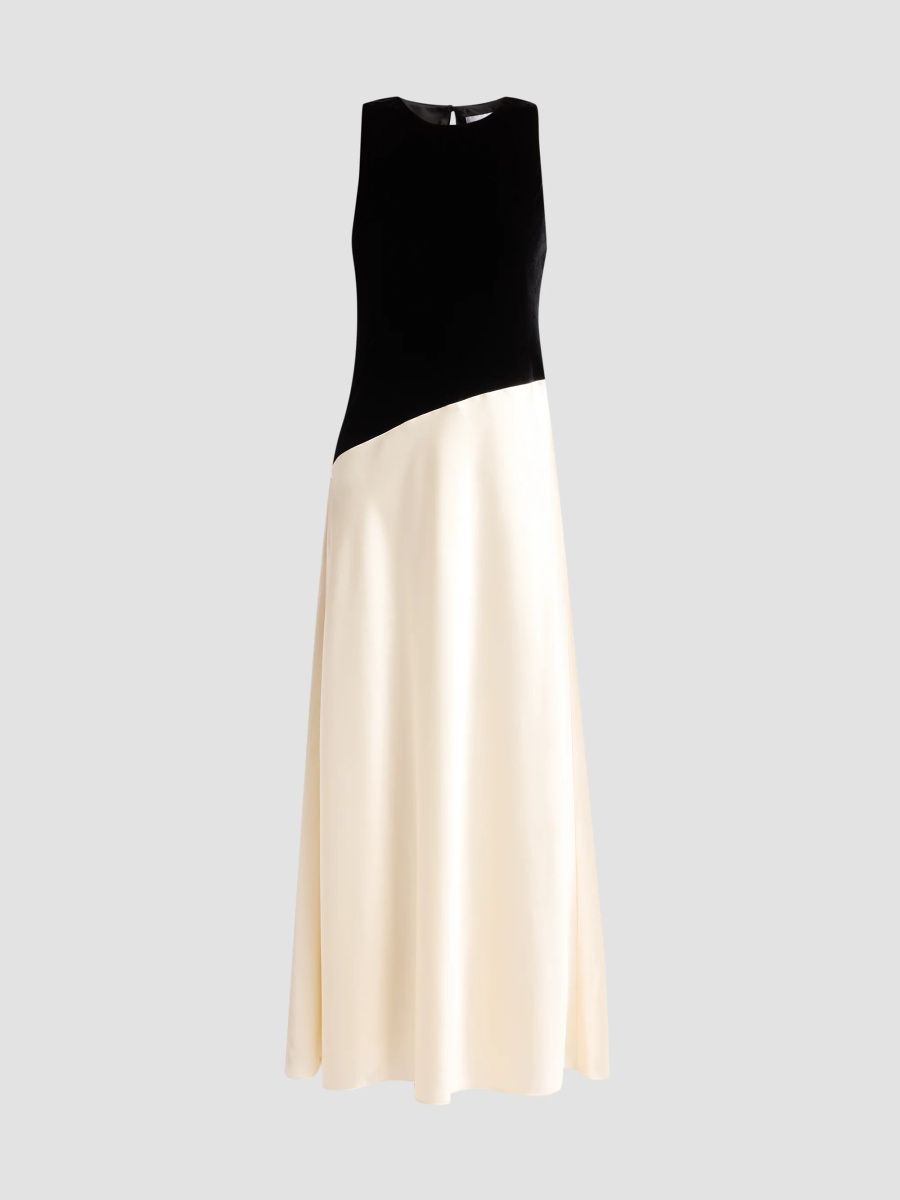 Tanya Taylor Women's Vivian Colorblocked Asymmetric Maxi Skirt - Black Ivory - Size 4