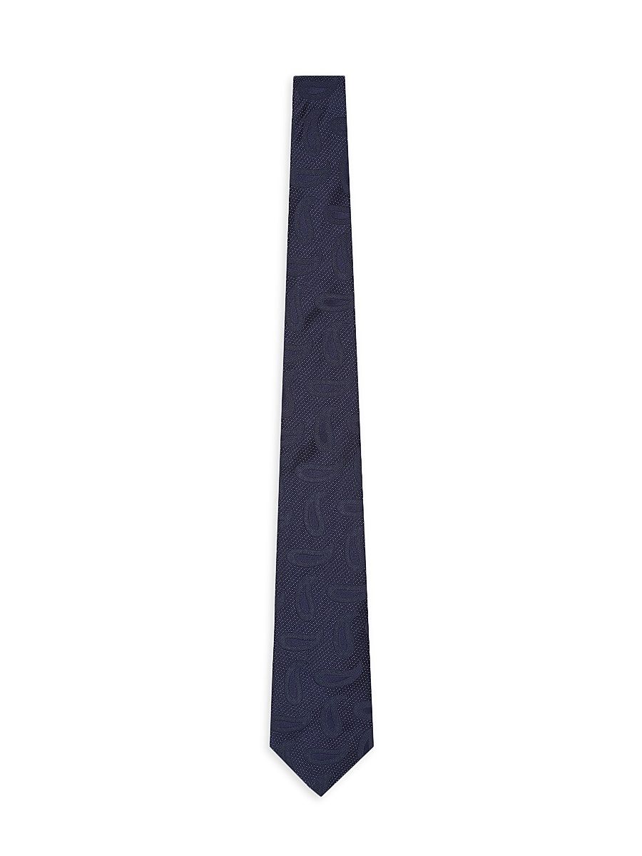 Men's Jacquard Silk Tie - Blu Notte