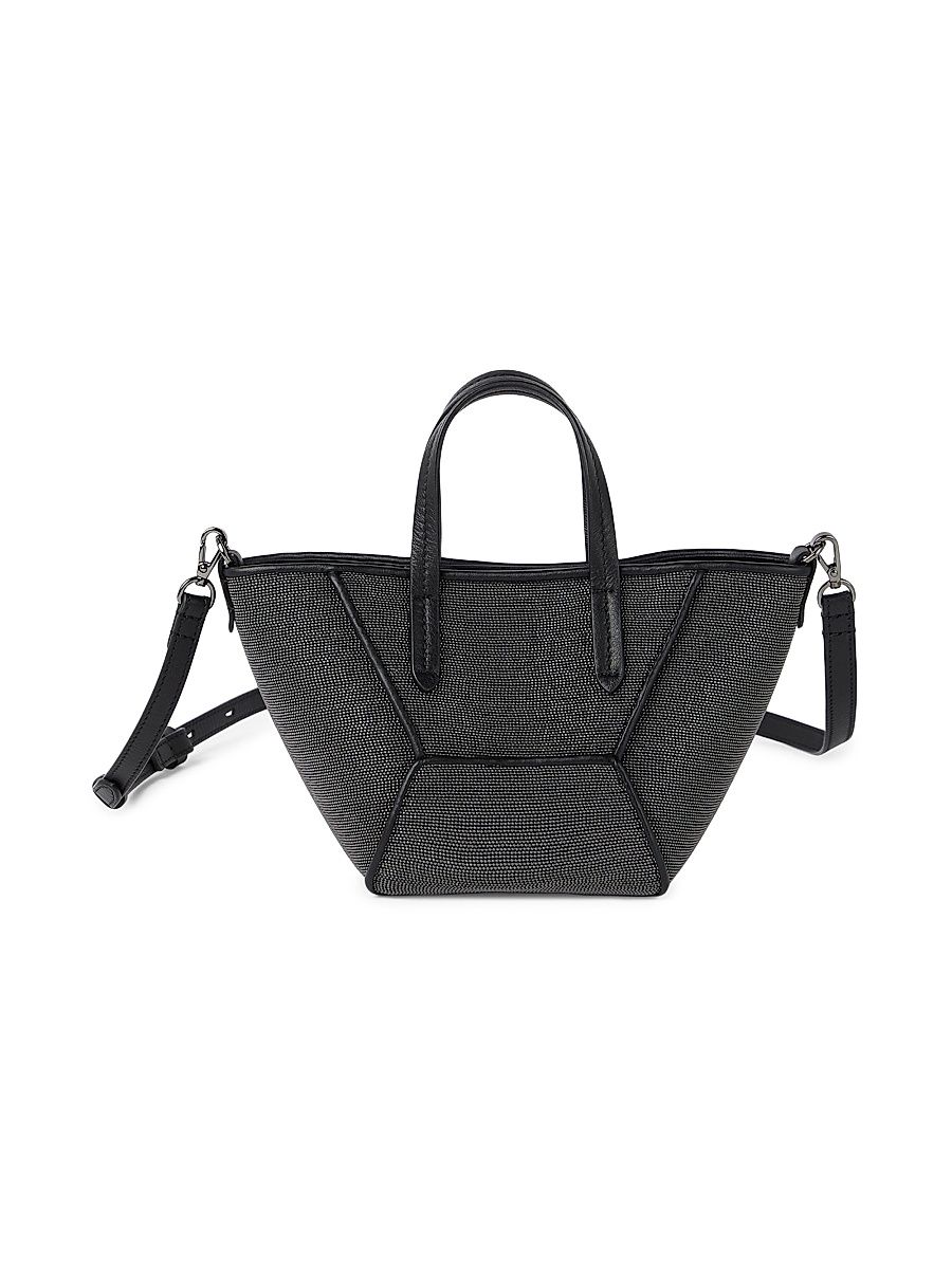 Women's Precious Duo Mini Bag in Grained Leather - Black