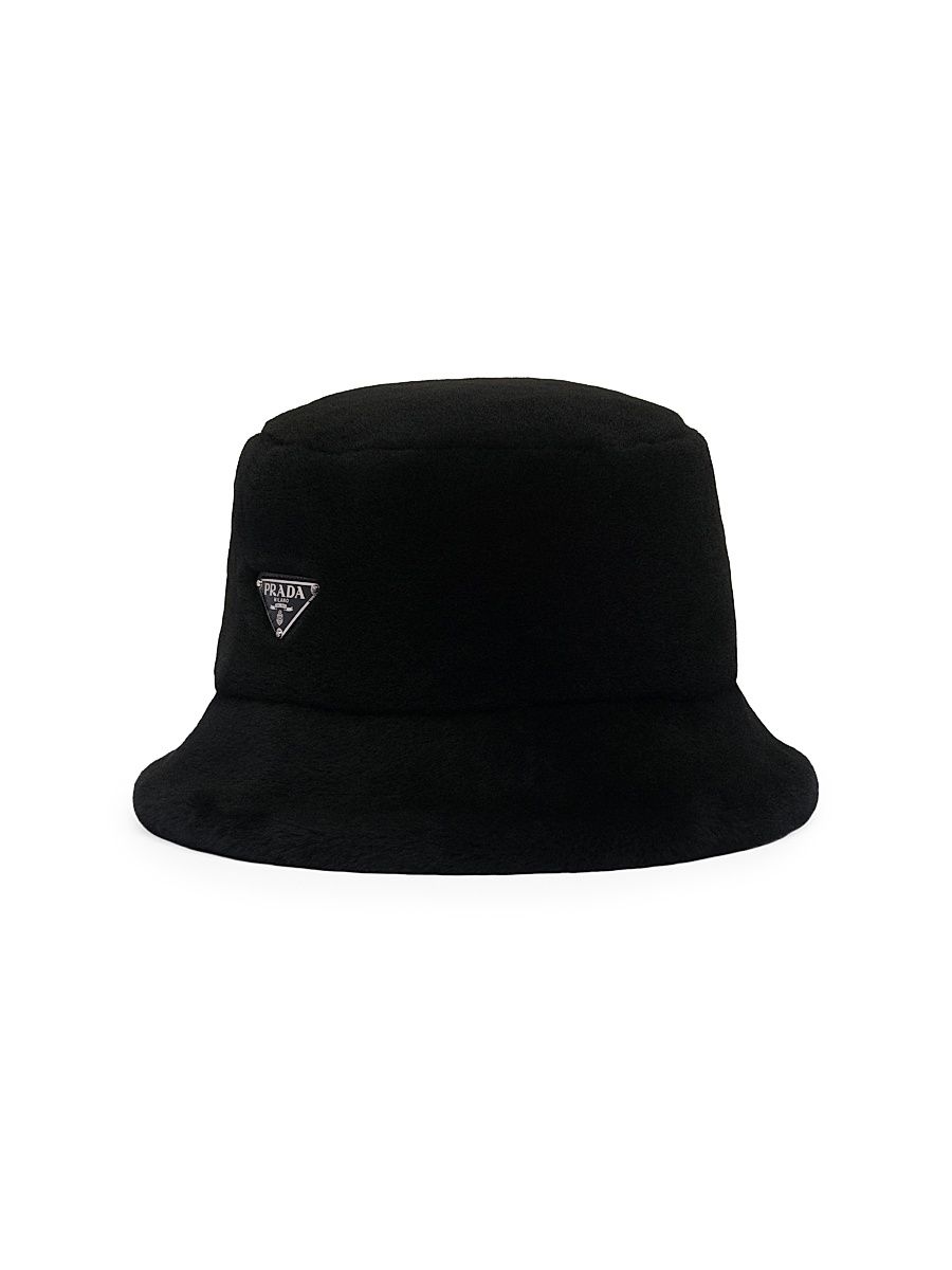 Men's Shearling Bucket Hat - Black - Size XL