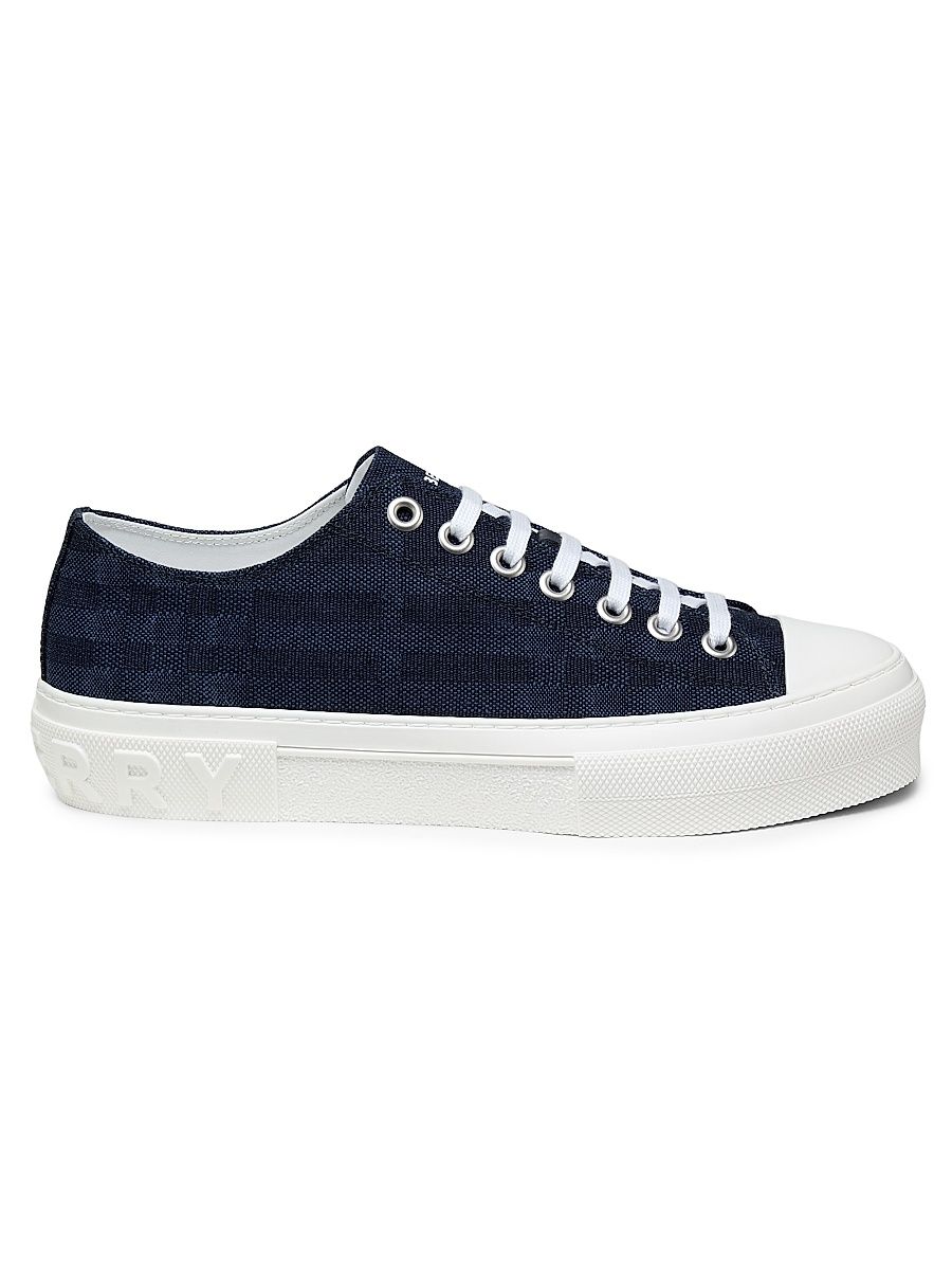 Men's Jack Check Denim Low-Top Sneakers - Navy - Size 13