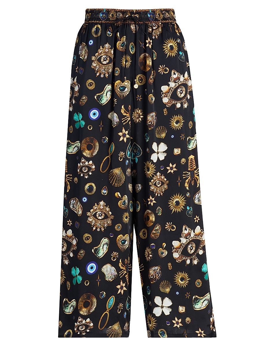 Women's Amulets & Alchemy Silk Straight-Leg Pants - Amulets And Alchemy - Size Medium