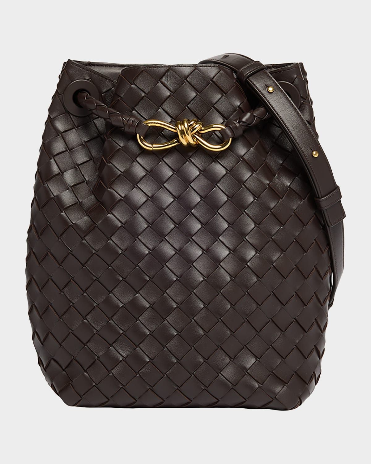 Nappa Leather Crossbody Bucket Bag