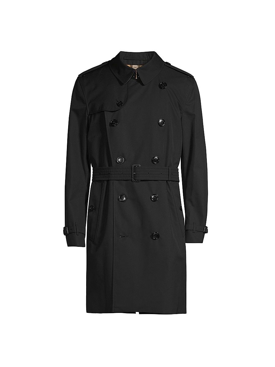 Men's Kensington Heritage Mid-Length Trench Coat - Black - Size 34