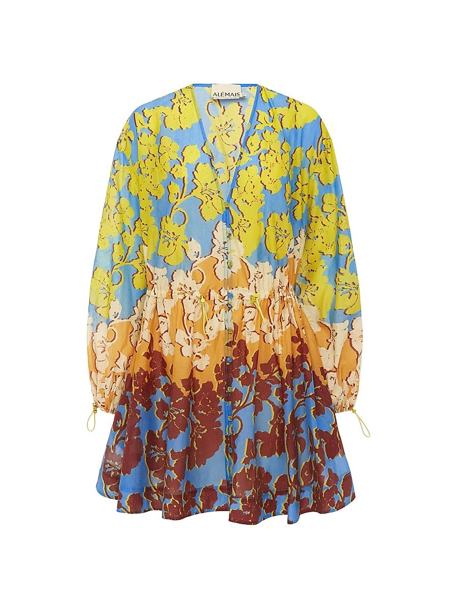 Women's Splice Cotton-Silk Mini Dress - Size 10