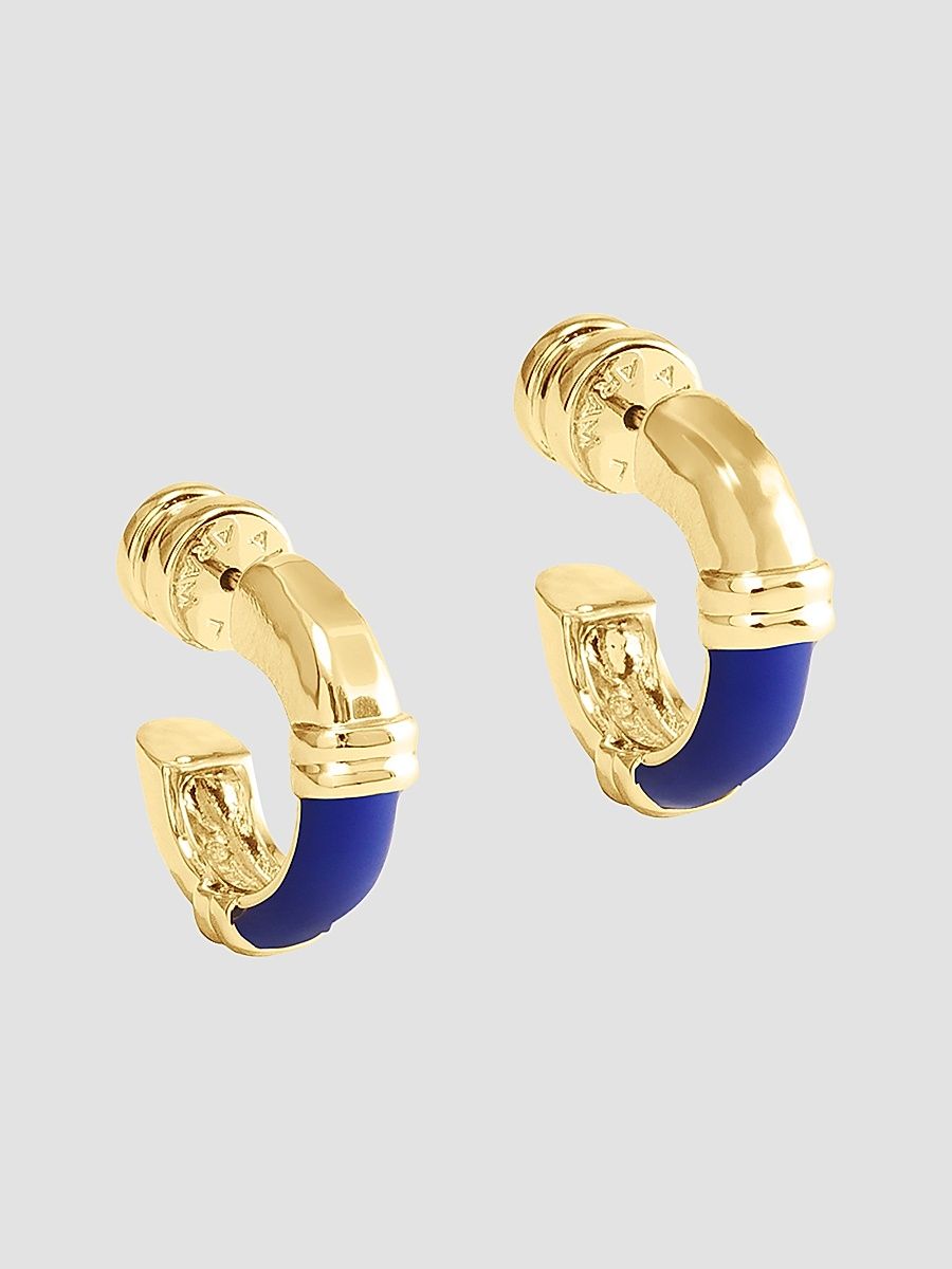 Women's Forza 18K-Gold-Plated & Lapis Lazuli Huggie Earrings - Lapis