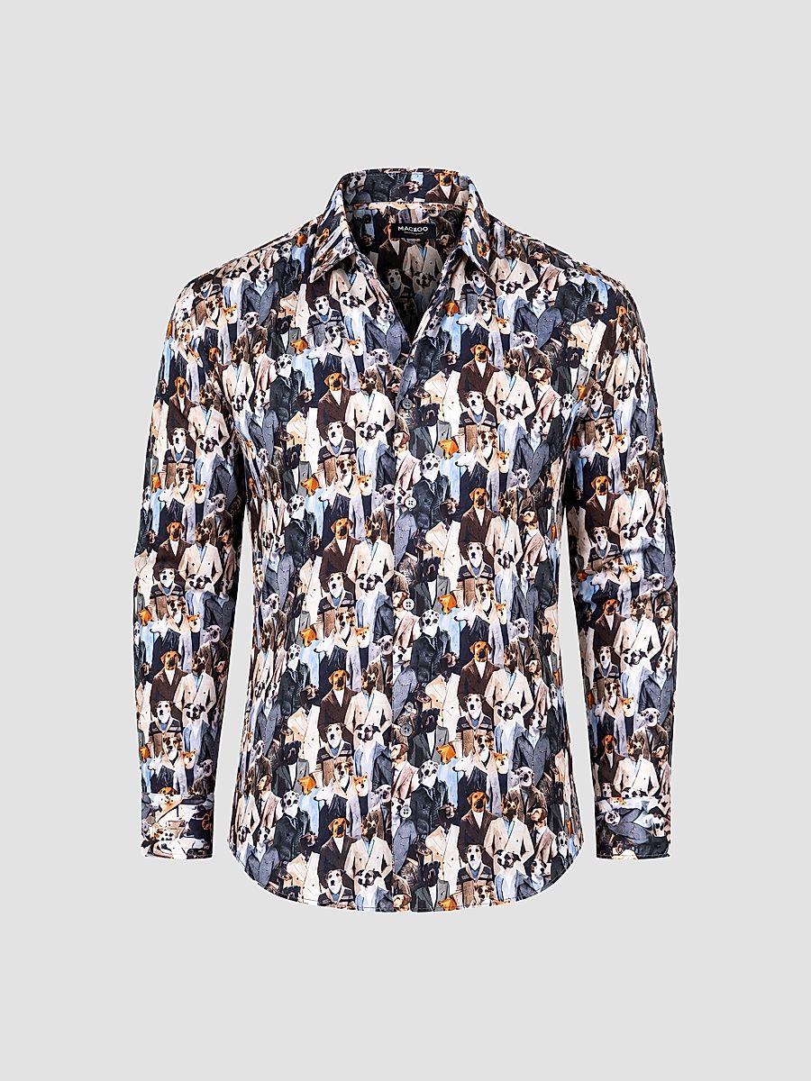 Men's Fibonacci Marthyr Canine Shirt - Multicolored - Size XXXXL