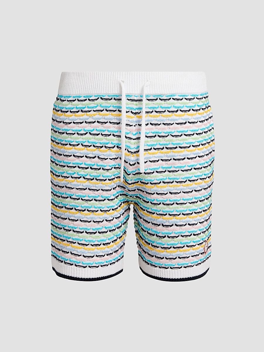 Casablanca Men's Tuck-Stitch Cotton Shorts - Multi - Size Small