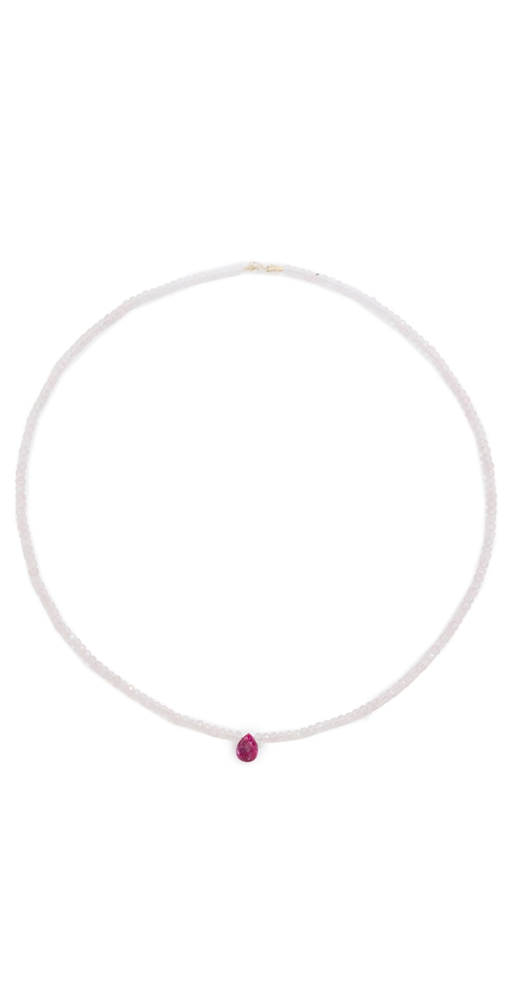 JIA JIA Rose Quartz with Ruby Raindrop necklace Pink One Size