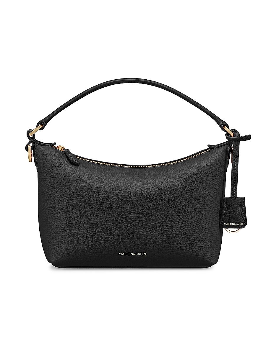 Women's Small Leather Soft Hobo Bag - Black Caviar