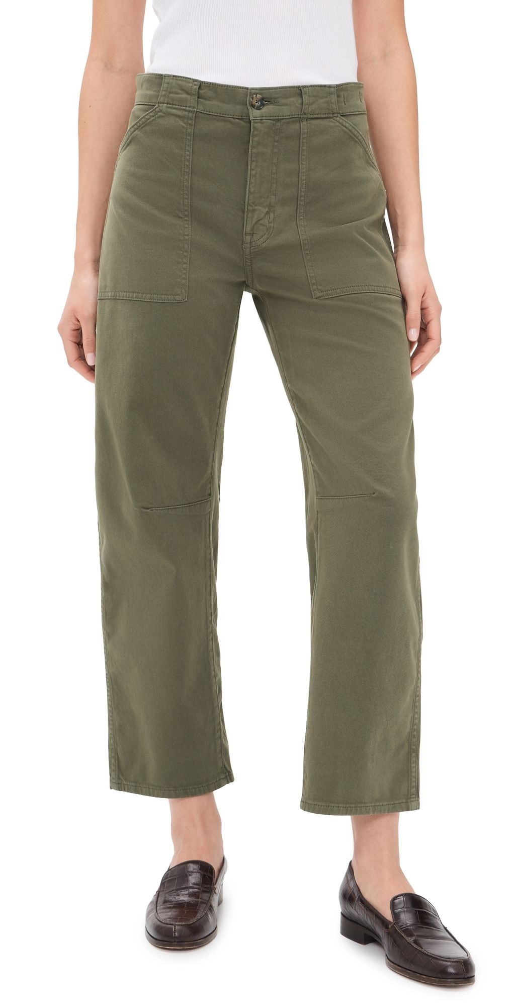 Madewell The Darted Barrel Leg Utility Pants Faded Ivy 27