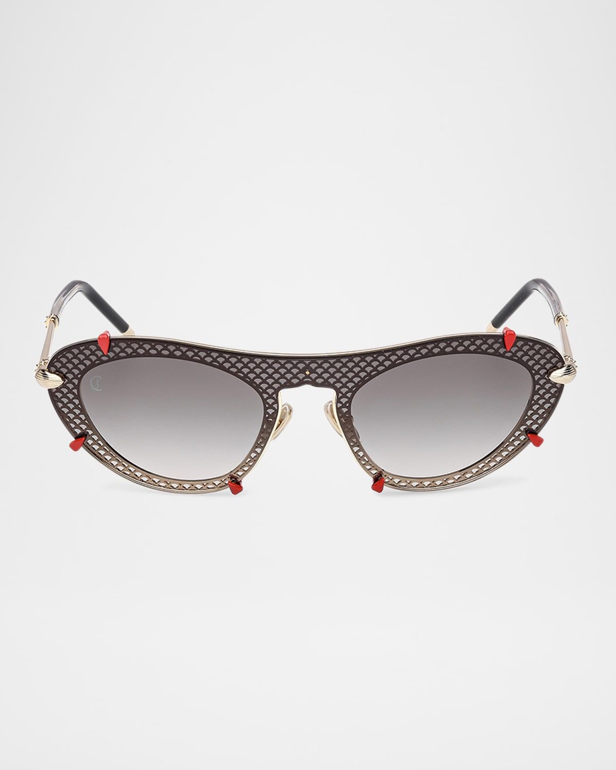 Miss Z Spiked Oval Acetate Sunglasses