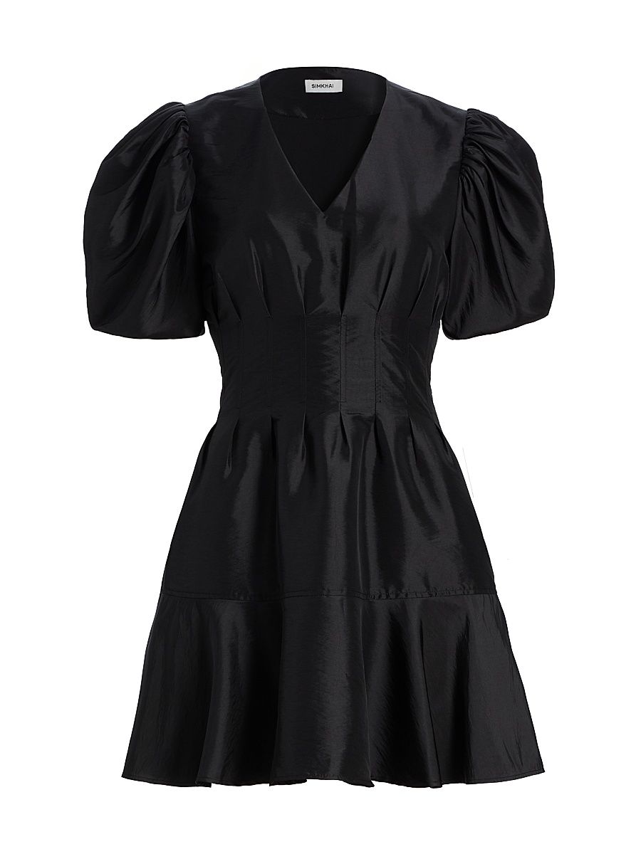 Women's Edwina Taffeta Minidress - Black - Size 10