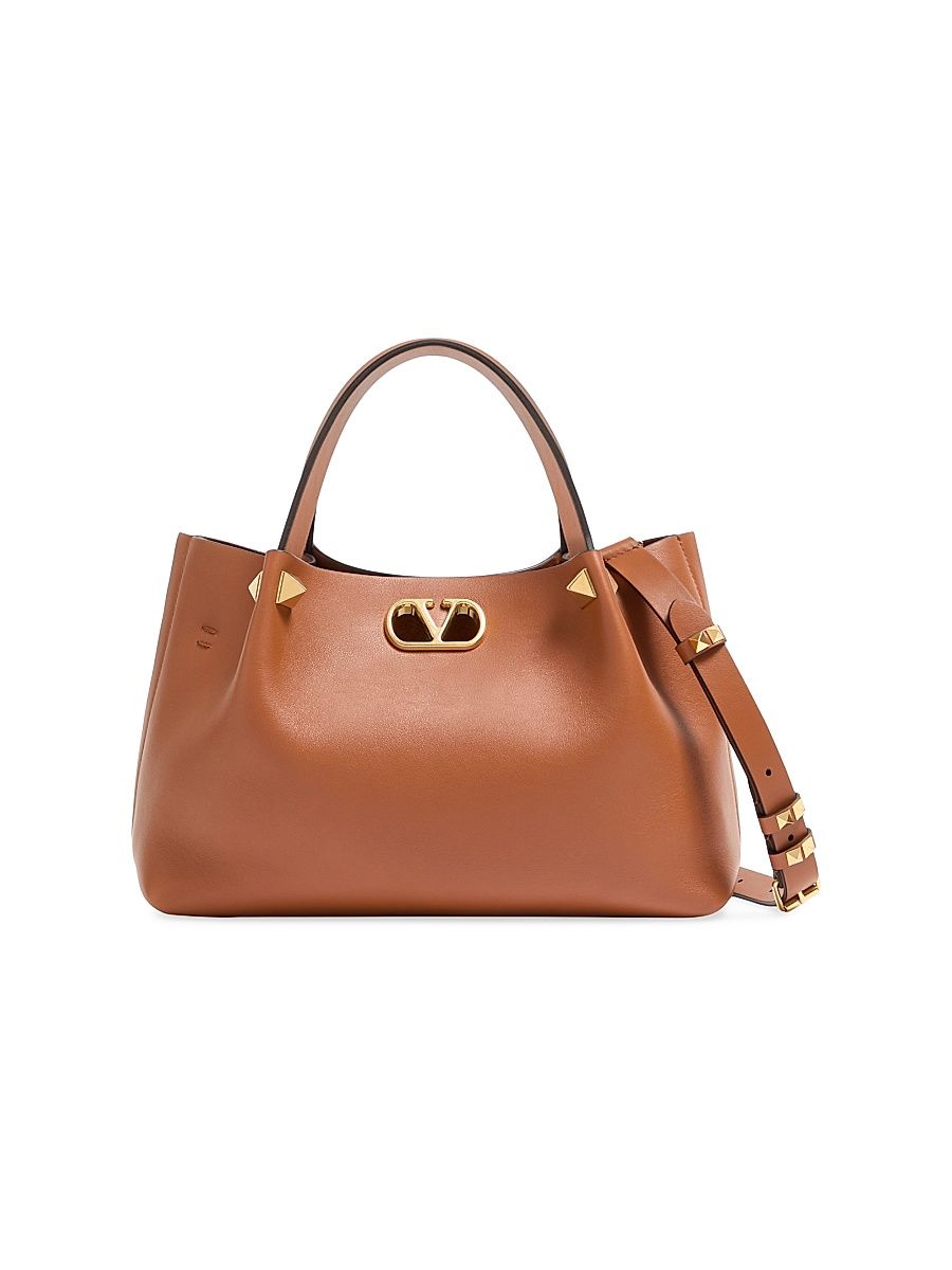 Women's Small Soft Leather Top Handle Bag - Hazelnut
