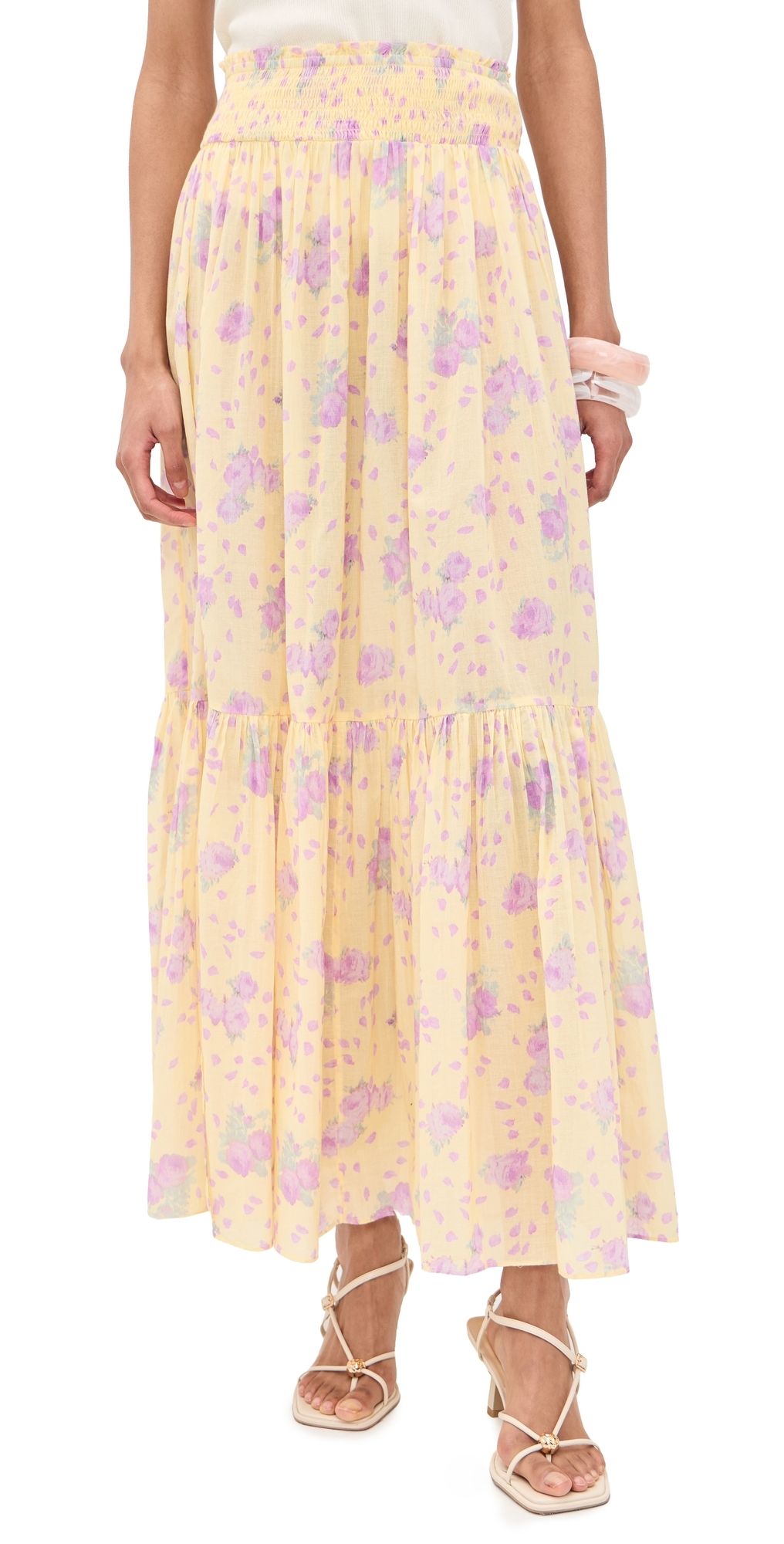 LoveShackFancy Umber Skirt Sunshine Dream XS