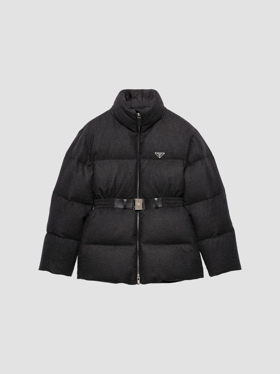 Prada Women's Re-Wool Down Jacket - Grey - Size 6