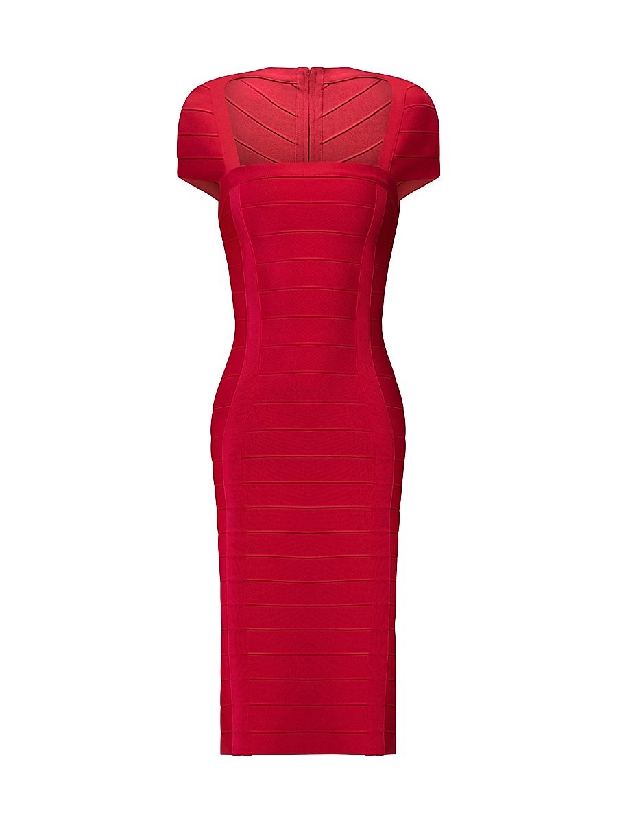 Women's The Premiere Bandage Midi-Dress - Chili - Size XXS