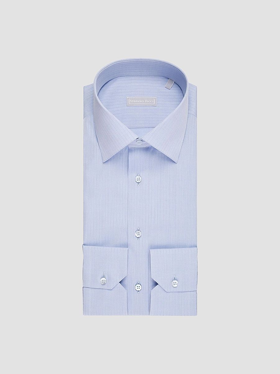 Stefano Ricci Men's Refined Classic Dress Shirt - Blue - Size 17.5