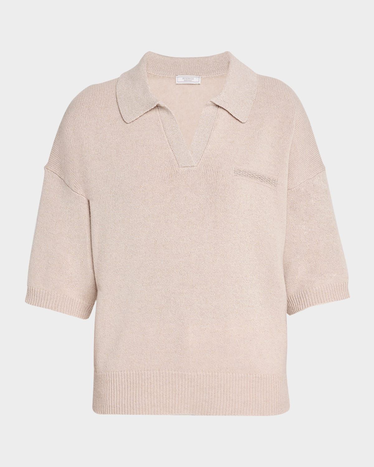 Punto Luce Wool-Cashmere Polo Sweater