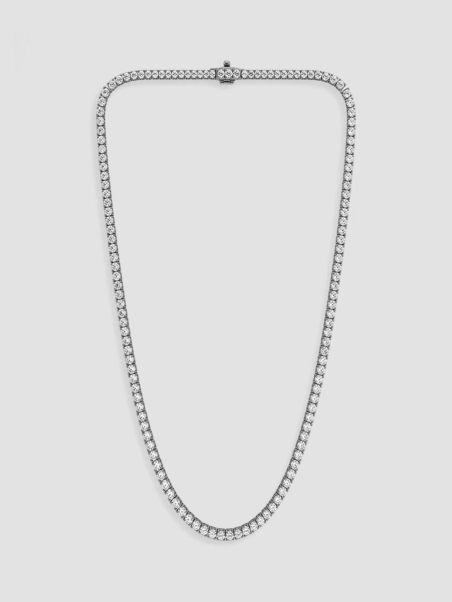 Women's 18K White Gold & 10.00 TCW Lab-Grown Diamond Tennis Necklace - White Gold