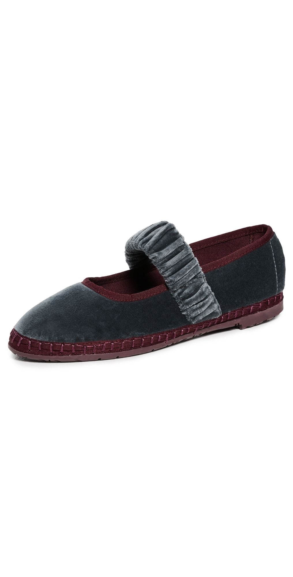 Flabelus Mafalda Mary Jane Flats Gray 37