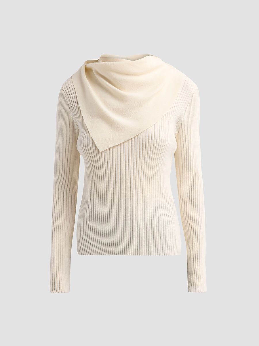 Women's Valiant Merino Scarf Top - Cream - Size 0