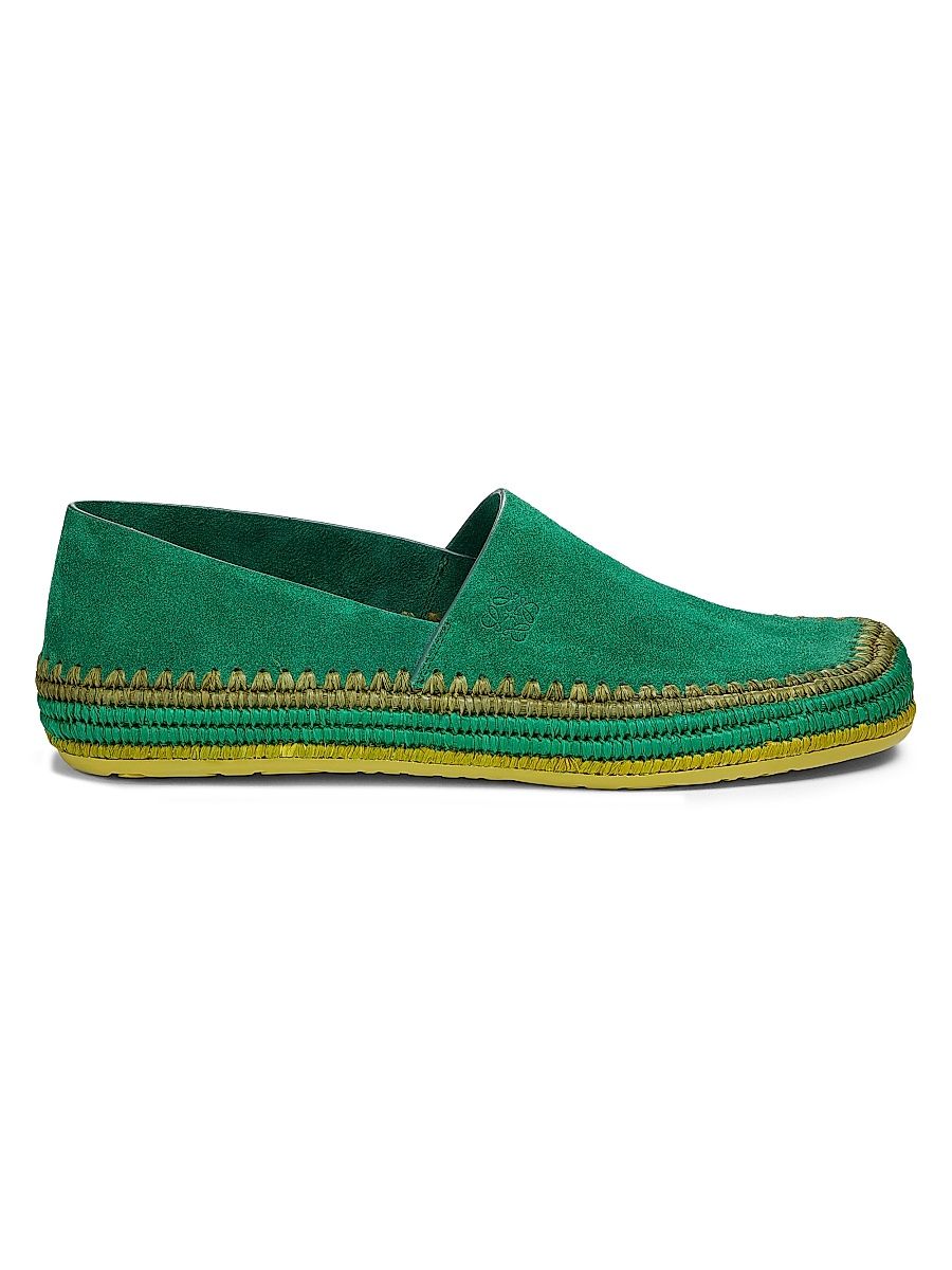 Men's LOEWE x Paula's Ibiza Rio Suede Espadrilles - Green - Size 9