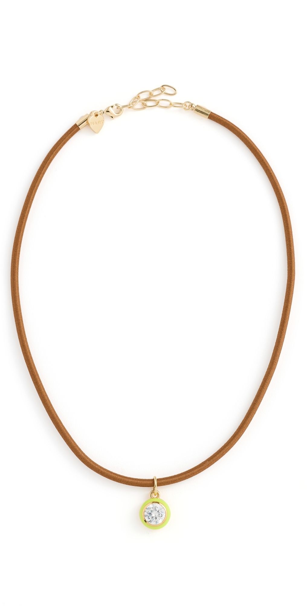 HART Enamel Bezel Cord Necklace Chartreuse One Size