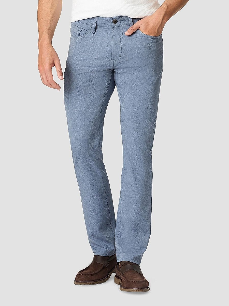 Robert Graham Men's Grady Woven Straight-Leg Performance Pants - Slate Blue - Size 40