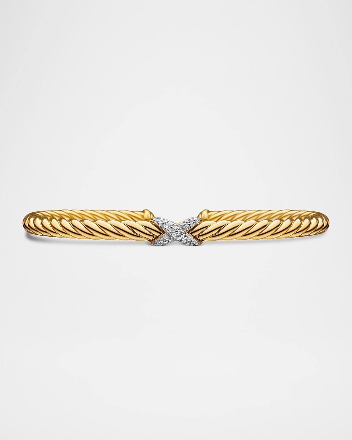 Cablespira X Bracelet with Diamonds in 18K Gold