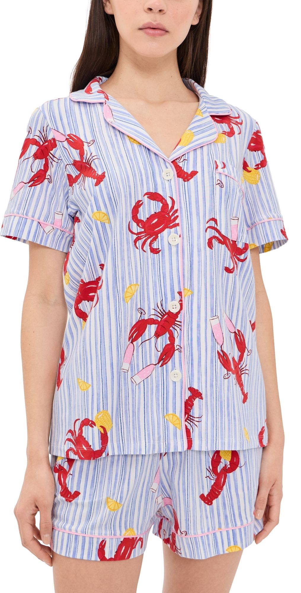 BedHead PJs Coastal Feast Cropped Pajama Set Coastal Feast M