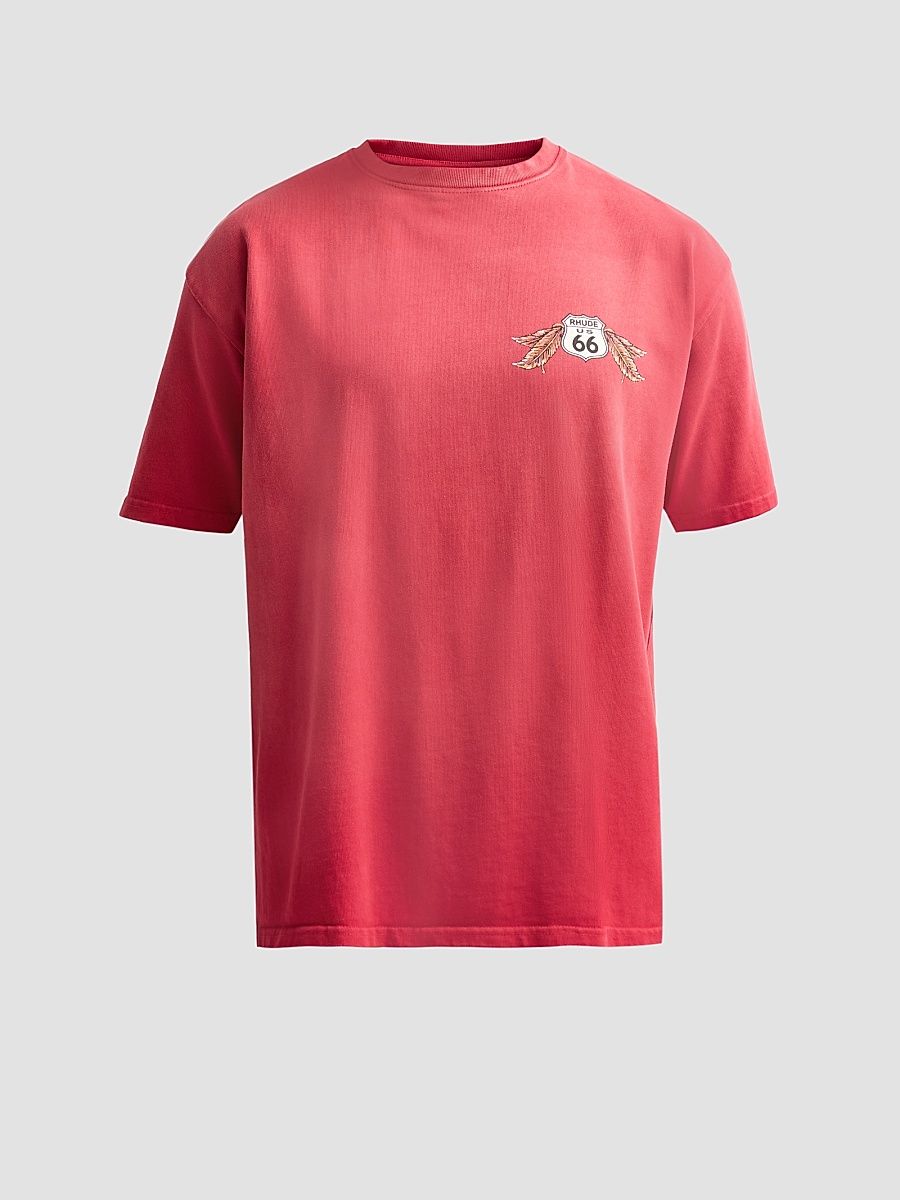 Men's Oklahoma 66 Cotton Crewneck T-Shirt - Washed Red White - Size XXL