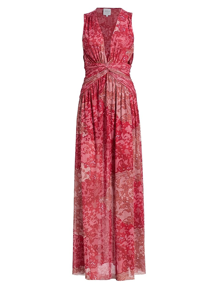 Women's Imani Floral Lace-Print Maxi Dress - Patchwork Lace - Size Large