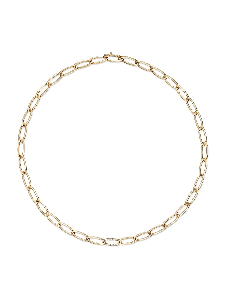 Women's Lulu Small 18K Yellow Gold & 0.09 TCW Diamond Necklace - Yellow Gold