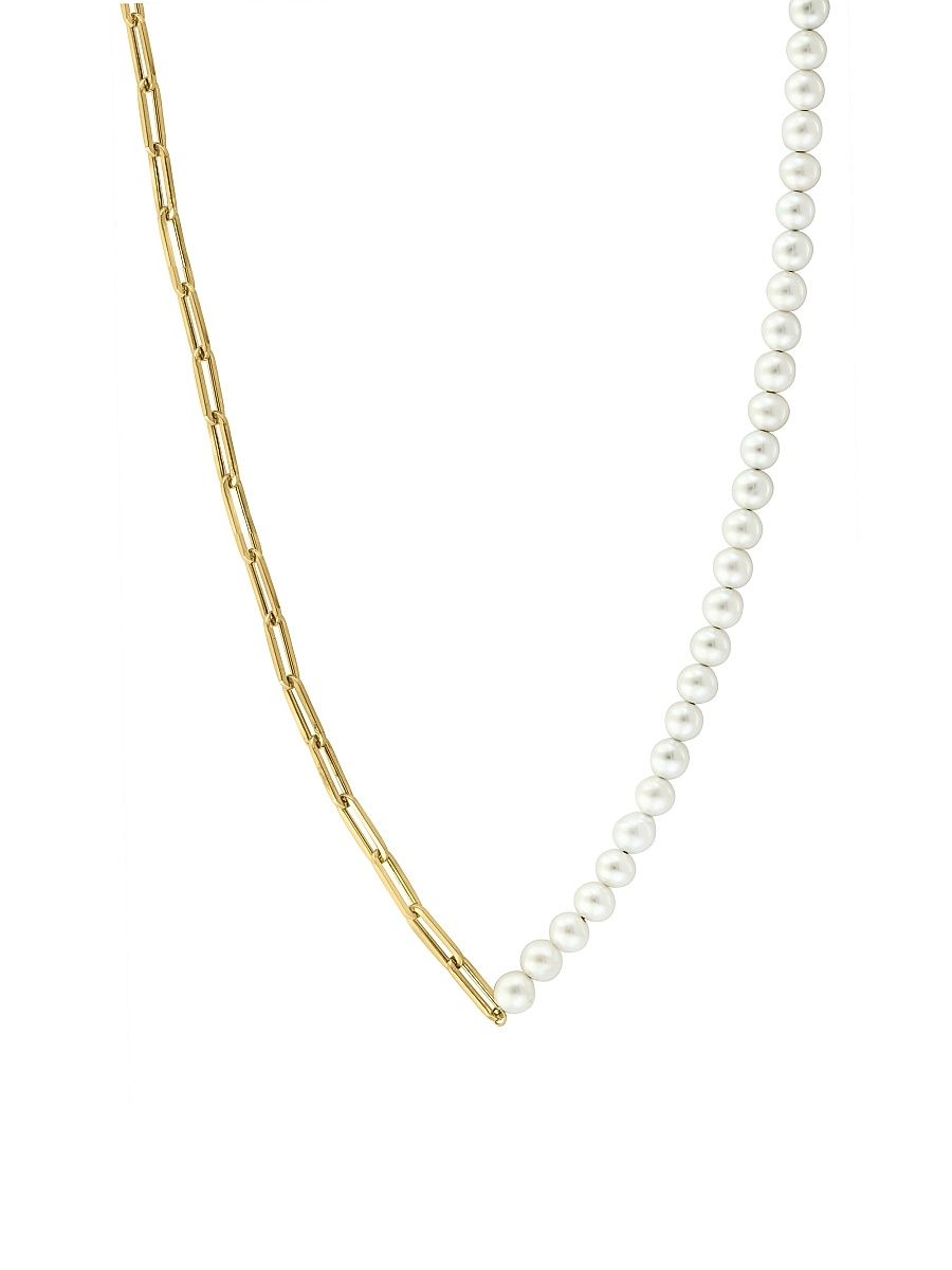 Women's 14K Yellow Gold & Freshwater Pearl Necklace - Yellow